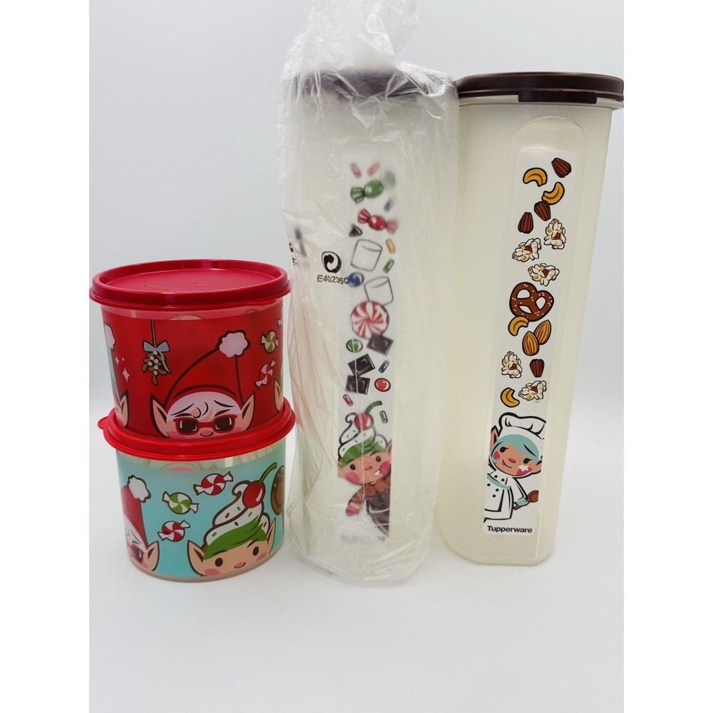 Tupperware Holiday Elf Bundle 4 Canisters